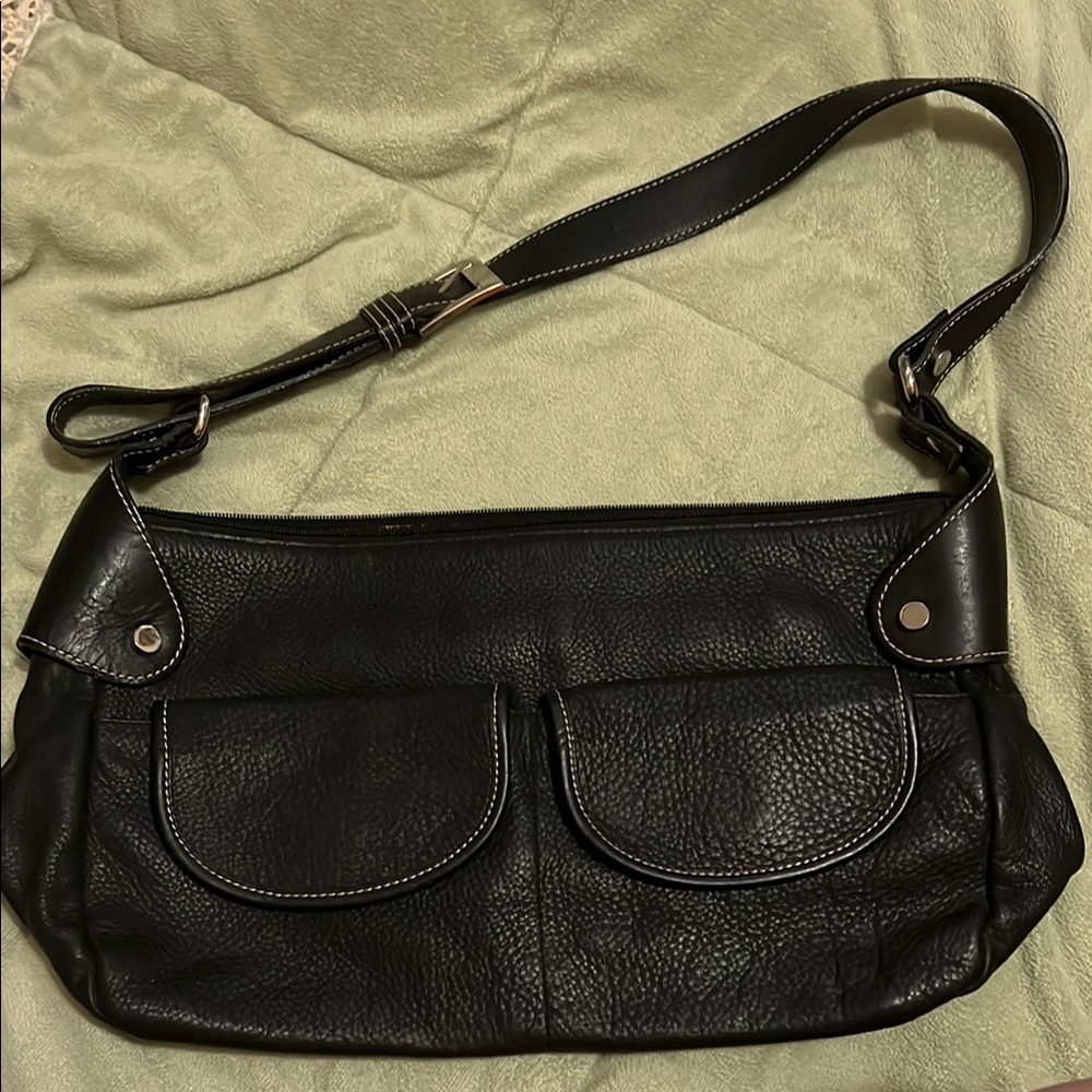 Maxx New York Black Leather Handbag